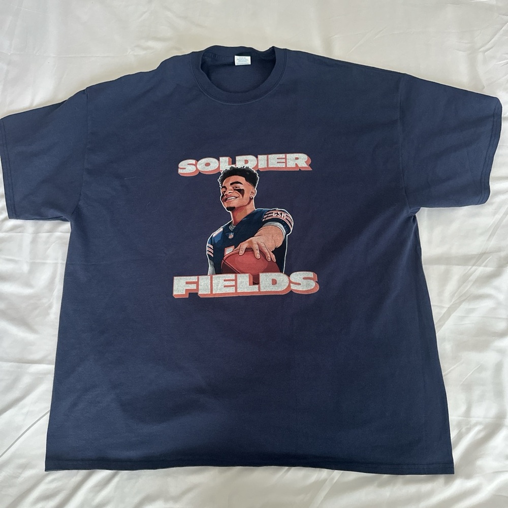 Soldier Fields Graphic‎ Tee Men's 3XL Navy Blue Chicago Football Shirt Justin